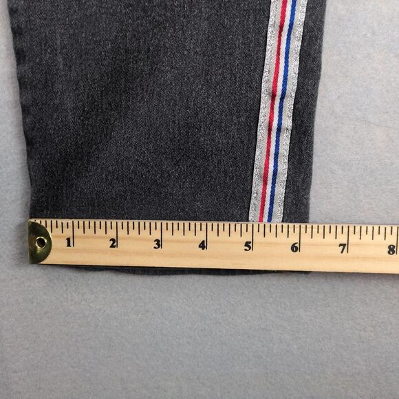 Denim & Rivets Y2K Charcoal Jeans Women's 20 Stretch 34x29" Glitter Side Stripe - Picture 9 of 10